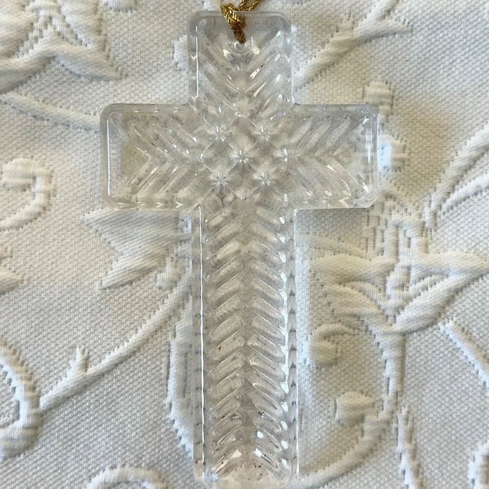 Vintage 2000s Marquis by Waterford Embellished Crystal Cross Ornament New in Box